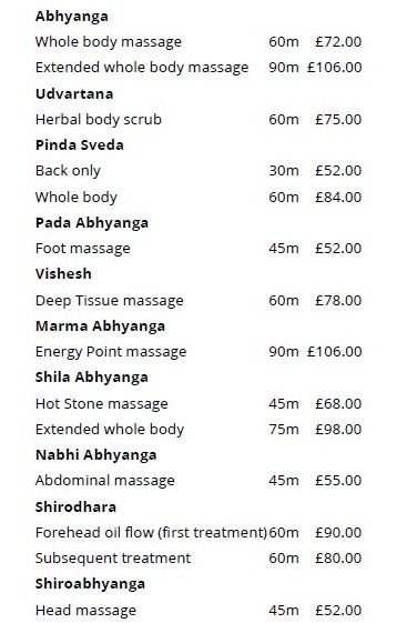 2025 price list